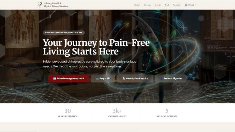 RowanFlow included practice website - customizable pages with online booking